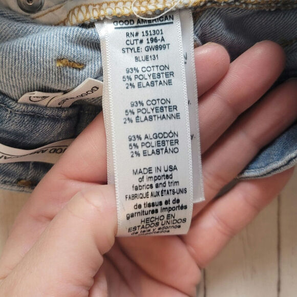 GOOD AMERICAN GOOD WAIST LIGHT WASH JEANS, SZ 6/28 - Picture 11 of 14